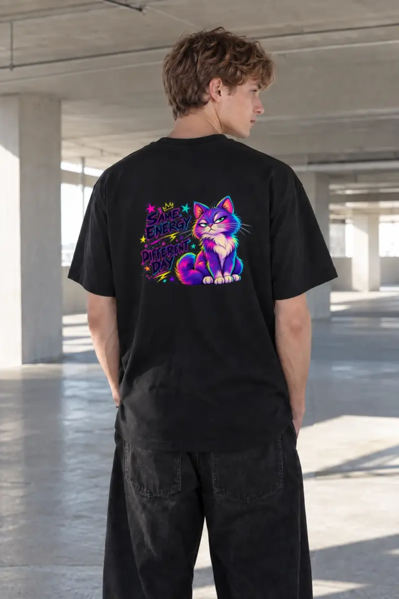 "Same Energy Different Day" Heavyweight Unisex Crewneck T-shirt | Gildan 5000