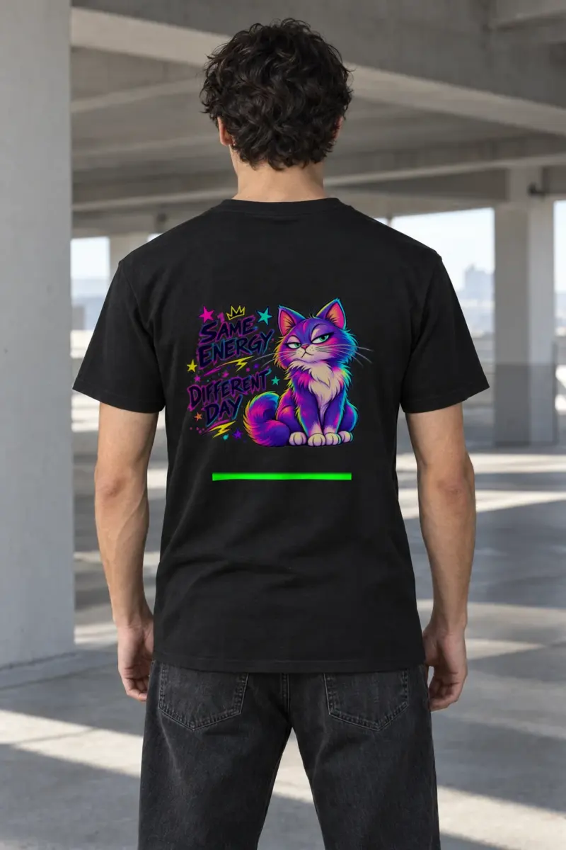"Same Energy Different Day" Heavyweight Unisex Crewneck T-shirt | Gildan 5000