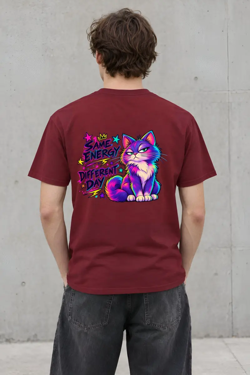 "Same Energy Different Day" Heavyweight Unisex Crewneck T-shirt