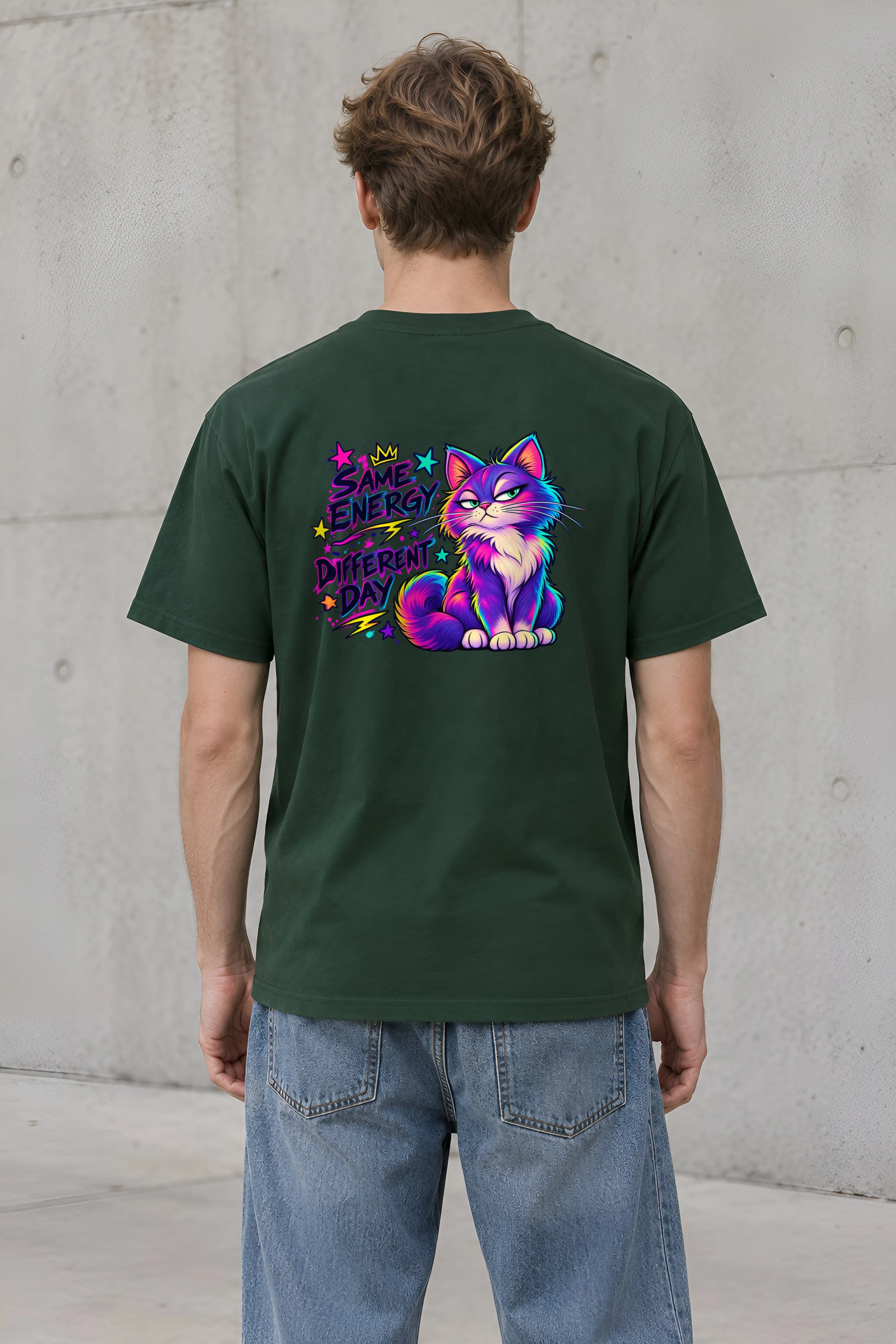 "Same Energy Different Day" Heavyweight Unisex Crewneck T-shirt
