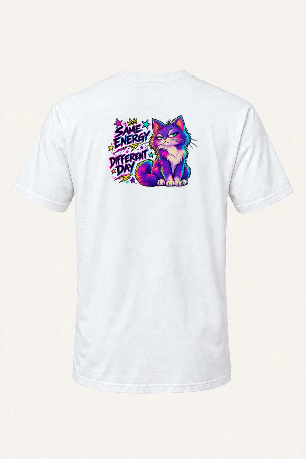 "Same Energy Different Day" Heavyweight Unisex Crewneck T-shirt | Gildan 5000