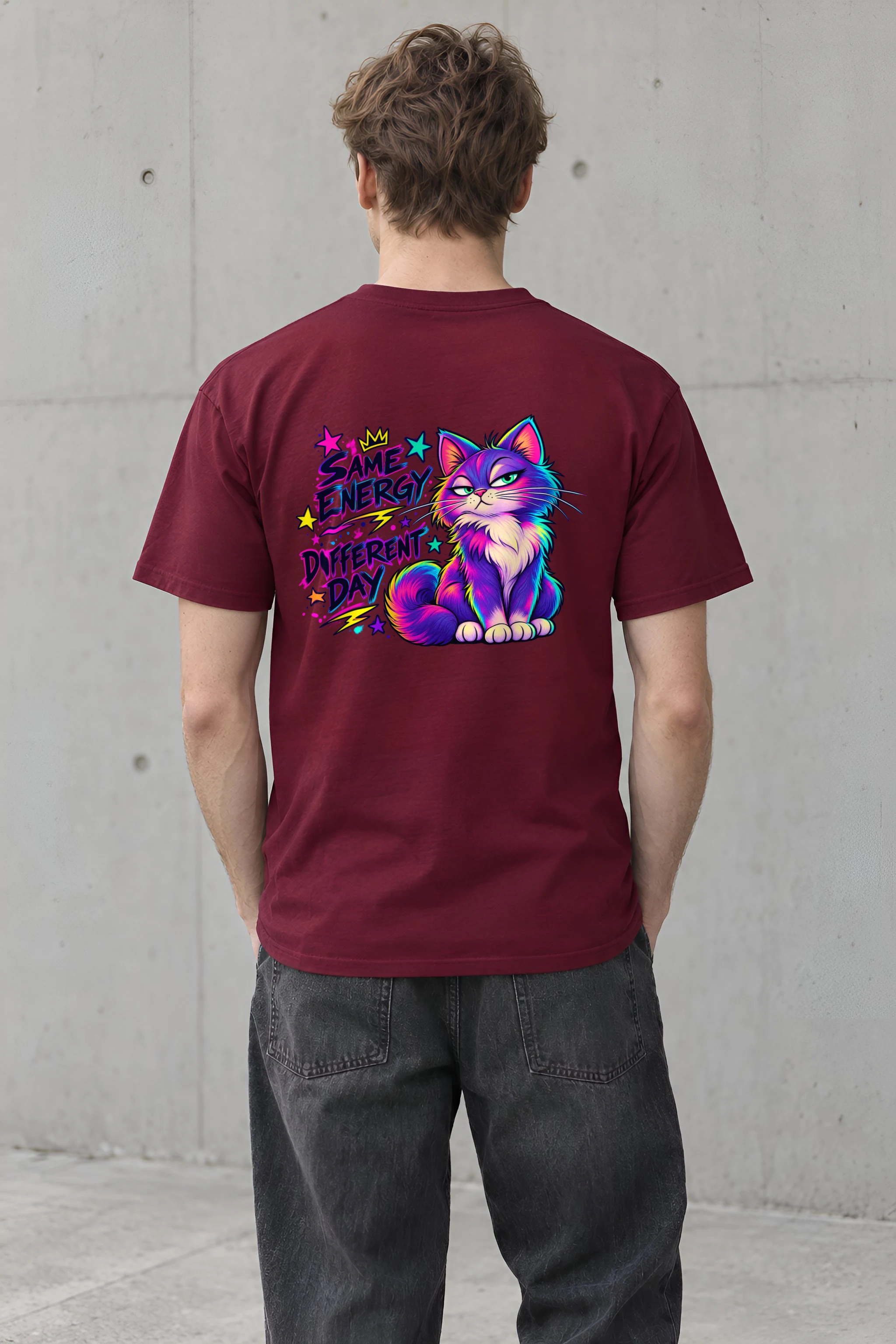 "Same Energy Different Day" Heavyweight Unisex Crewneck T-shirt