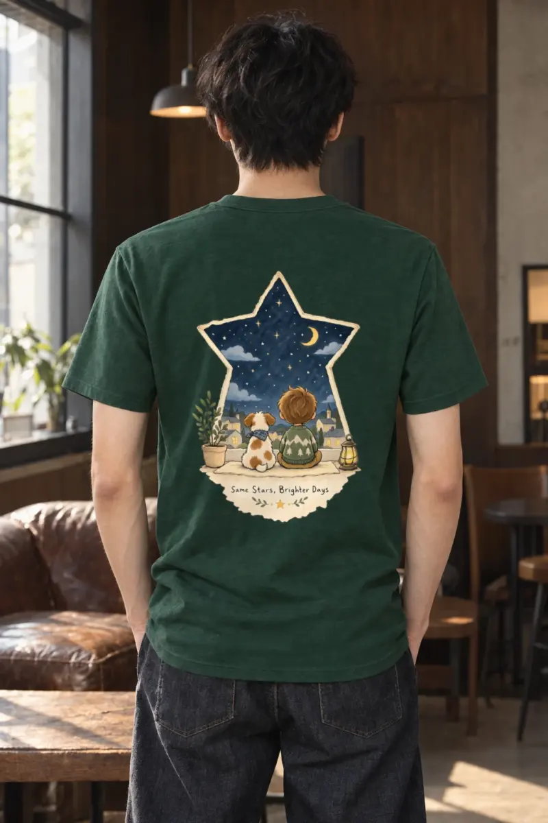 "Same Stars, Brighter Days" Heavyweight Unisex Crewneck T-shirt