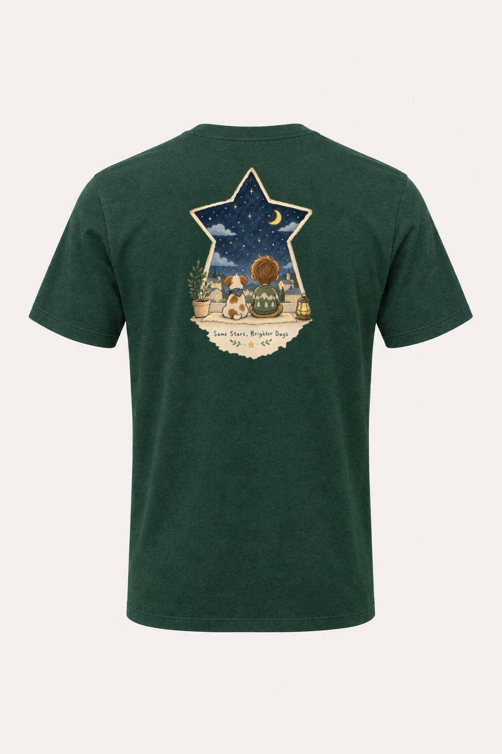 "Same Stars, Brighter Days" Heavyweight Unisex Crewneck T-shirt | Gildan 5000