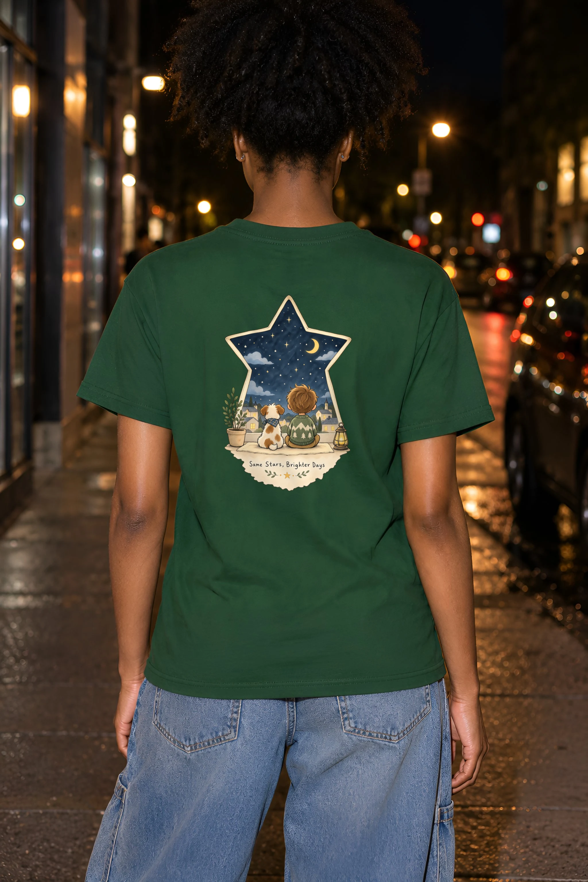 "Same Stars, Brighter Days" Heavyweight Unisex Crewneck T-shirt