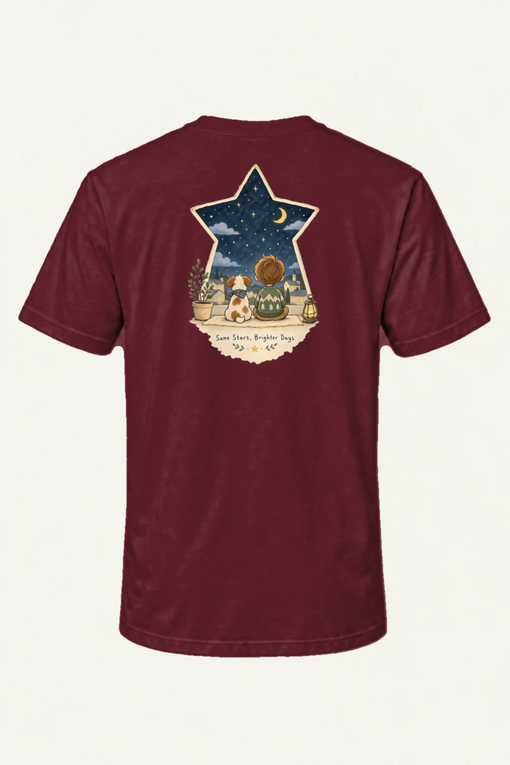 "Same Stars, Brighter Days" Heavyweight Unisex Crewneck T-shirt | Gildan 5000