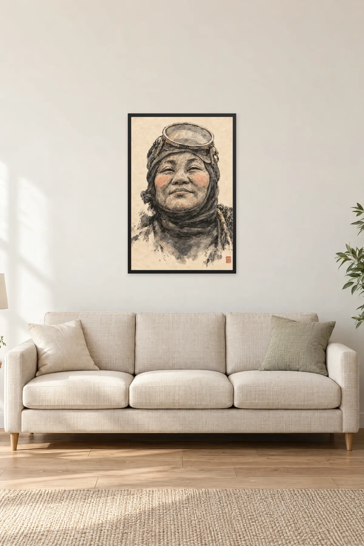 "San" Premium Wooden Framed Poster — Black frame, 24 × 36 in