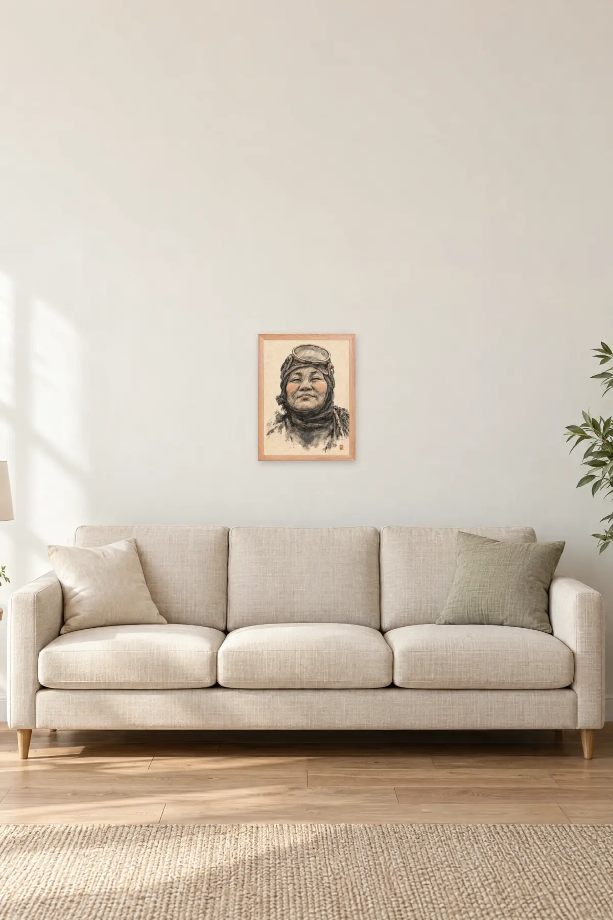 "San" Premium Wooden Framed Poster — Natural Wood frame, 12 × 16 in