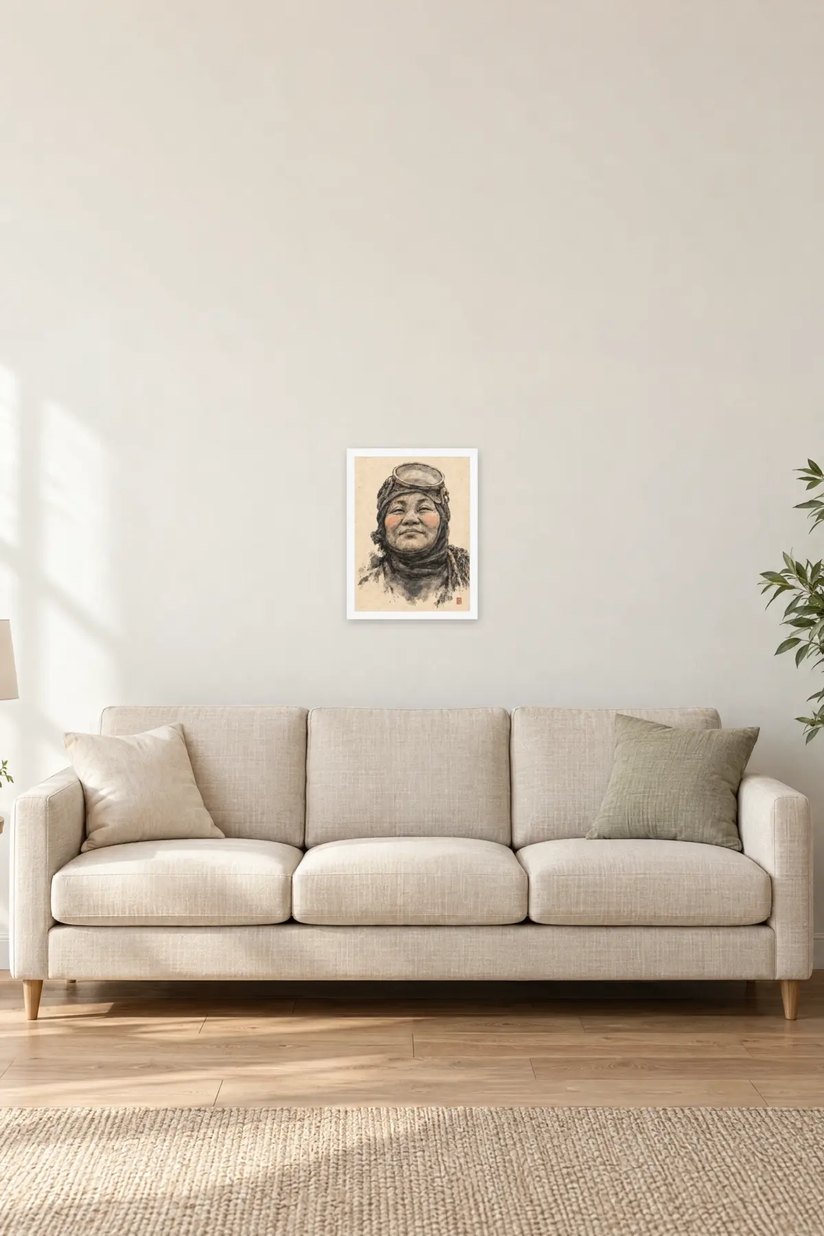 "San" Premium Wooden Framed Poster — White frame, 12 × 16 in