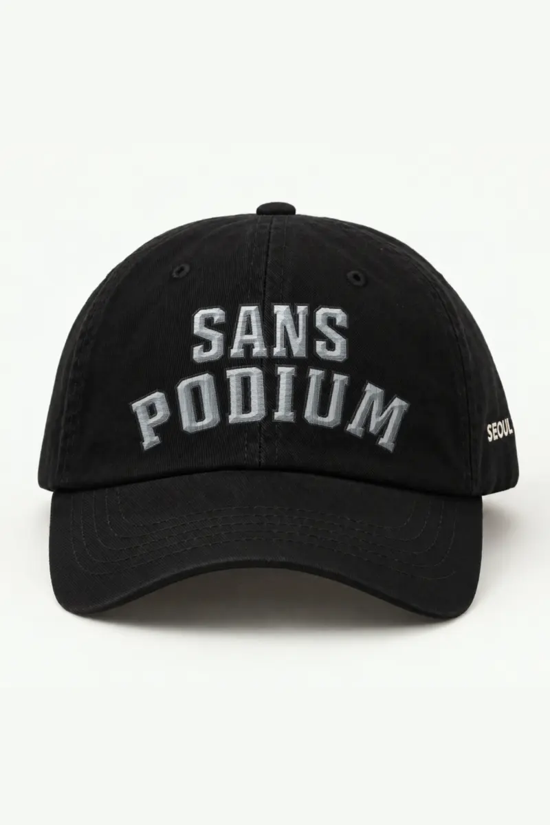 "Sans Podium" Classic Dad Hat · Embroidered — black/cap-front