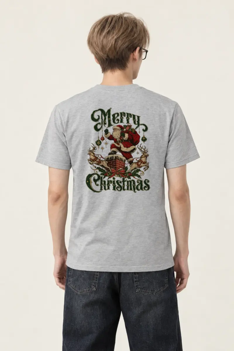 "Santa's Fireside Arrival" Heavyweight Unisex Crewneck T-shirt