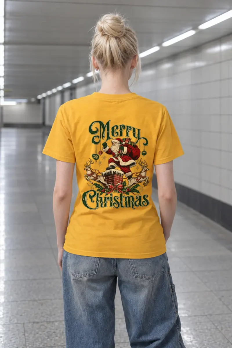 "Santa's Fireside Arrival" Heavyweight Unisex Crewneck T-shirt