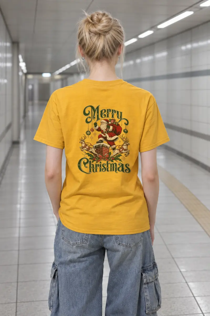"Santa's Fireside Arrival" Heavyweight Unisex Crewneck T-shirt