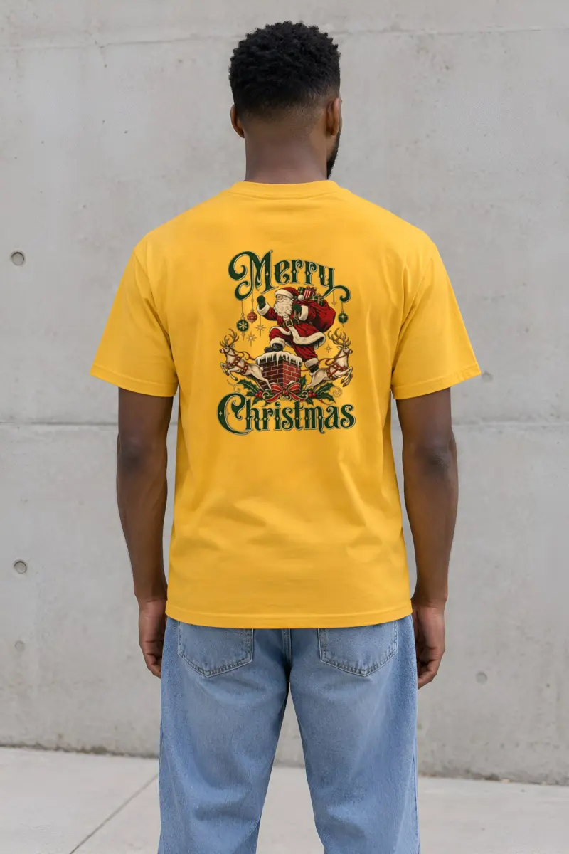 "Santa's Fireside Arrival" Heavyweight Unisex Crewneck T-shirt