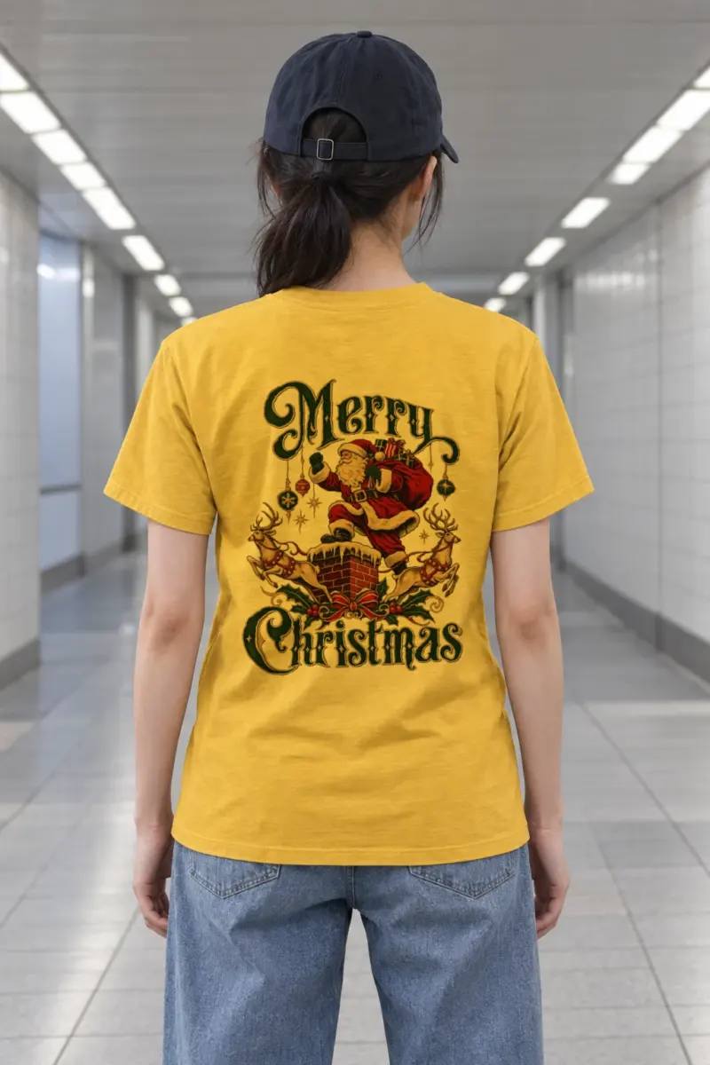"Santa's Fireside Arrival" Heavyweight Unisex Crewneck T-shirt