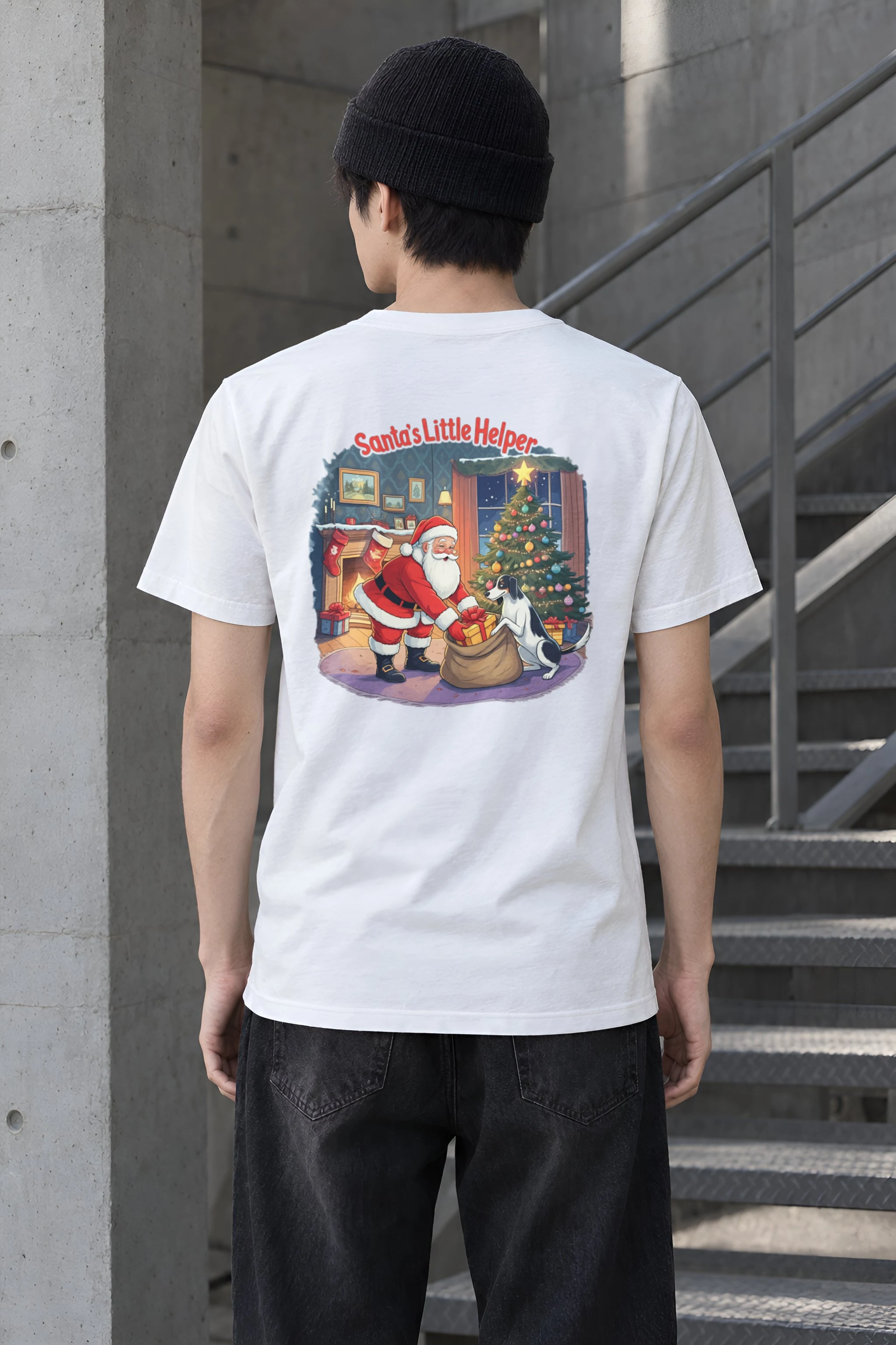 "Santa's Little Helper" Heavyweight Unisex Crewneck T-shirt