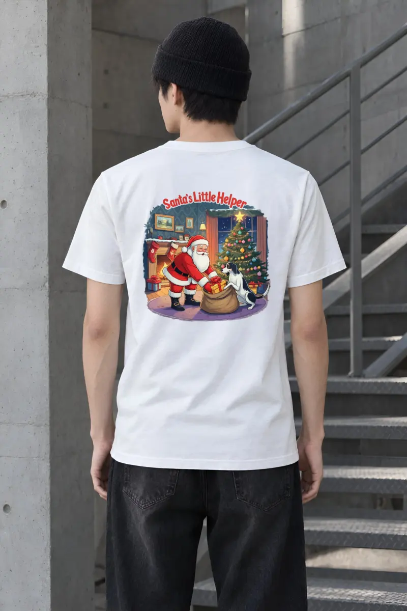 "Santa's Little Helper" Heavyweight Unisex Crewneck T-shirt