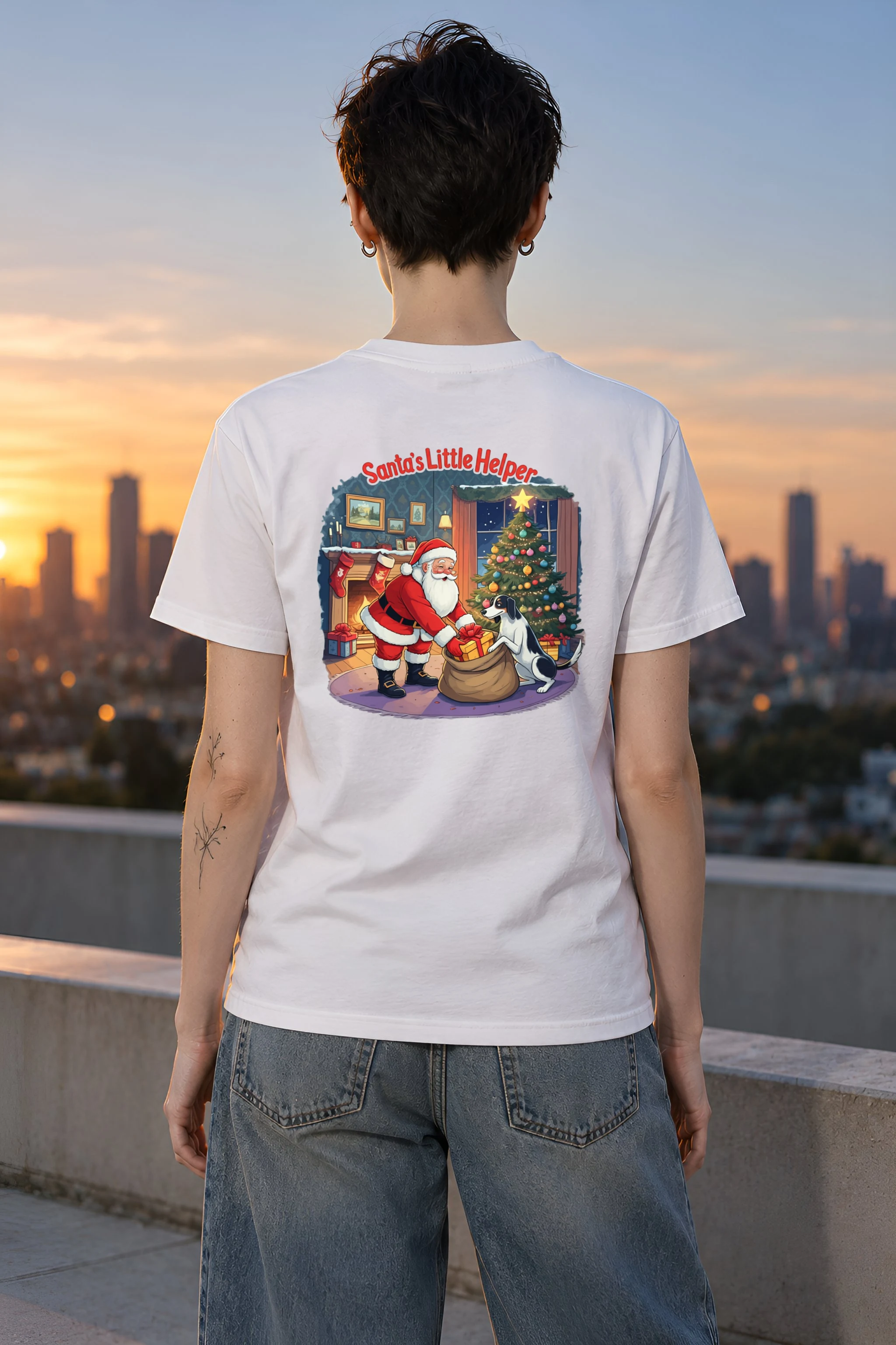 "Santa's Little Helper" Heavyweight Unisex Crewneck T-shirt