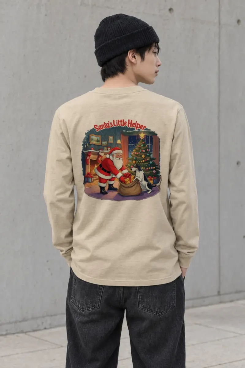 "Santa's Little Helper" Unisex Longsleeve T-shirt | Gildan 2400