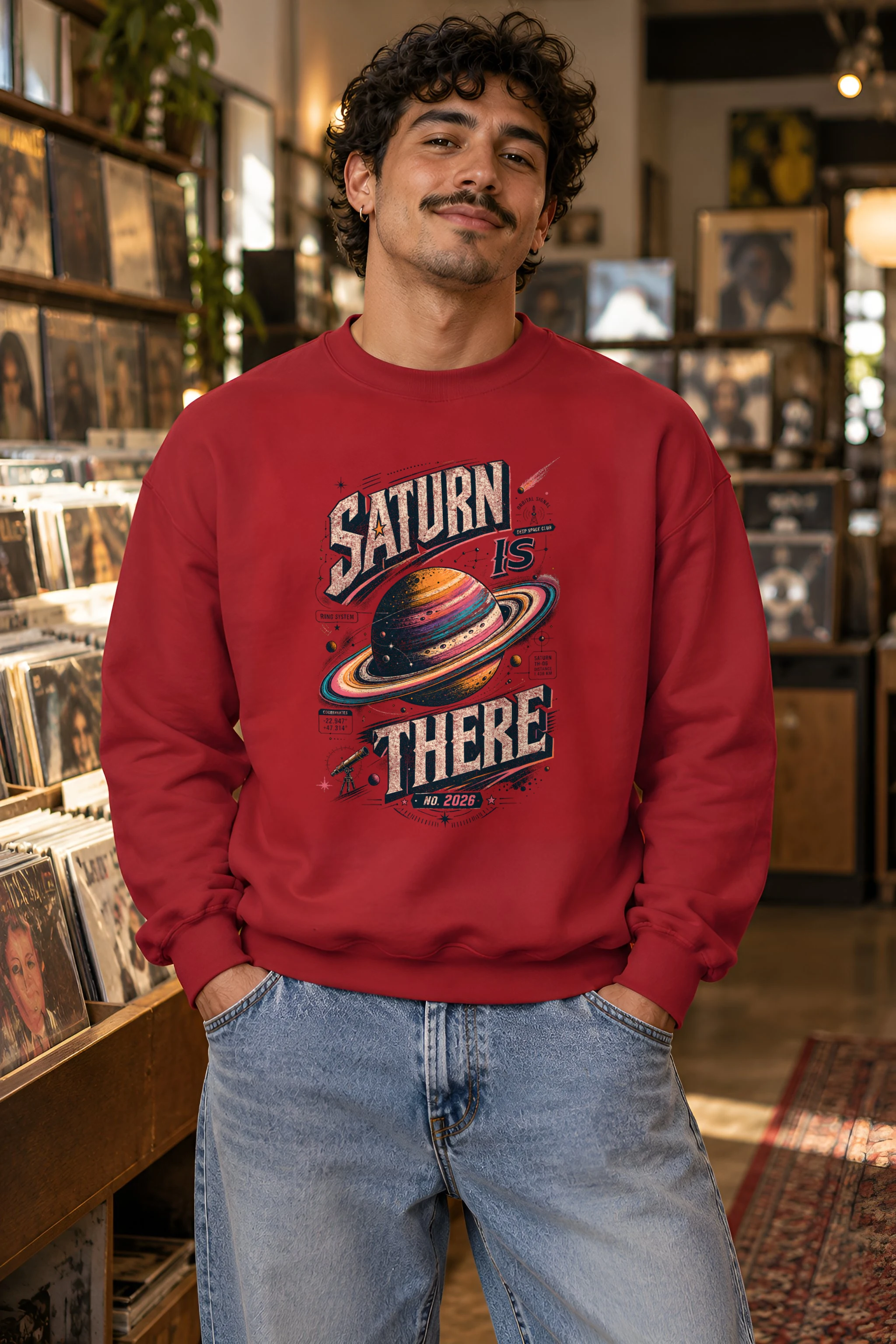 "Saturn Is There" Heavy Blend Unisex Crewneck Sweatshirt