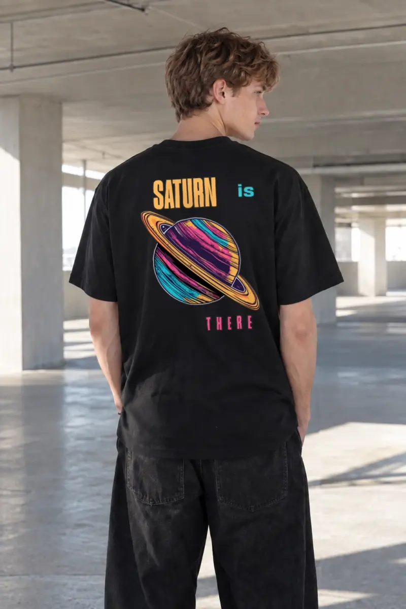 "Saturn Is There" Heavyweight Unisex Crewneck T-shirt | Gildan 5000