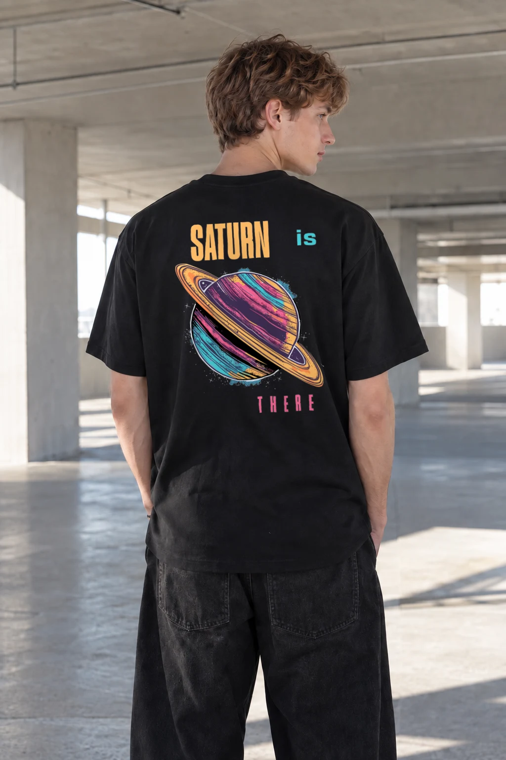 "Saturn Is There" Heavyweight Unisex Crewneck T-shirt | Gildan 5000