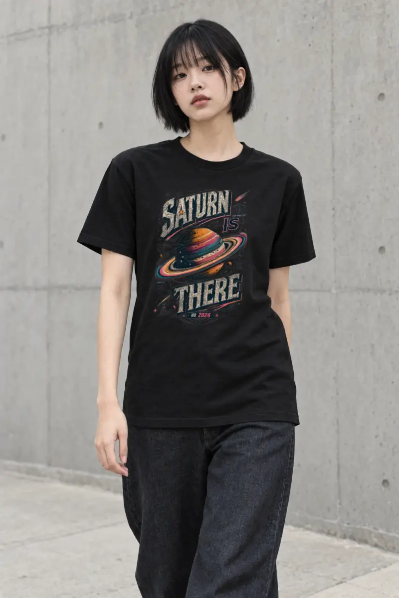 "Saturn Is There" Heavyweight Unisex Crewneck T-shirt