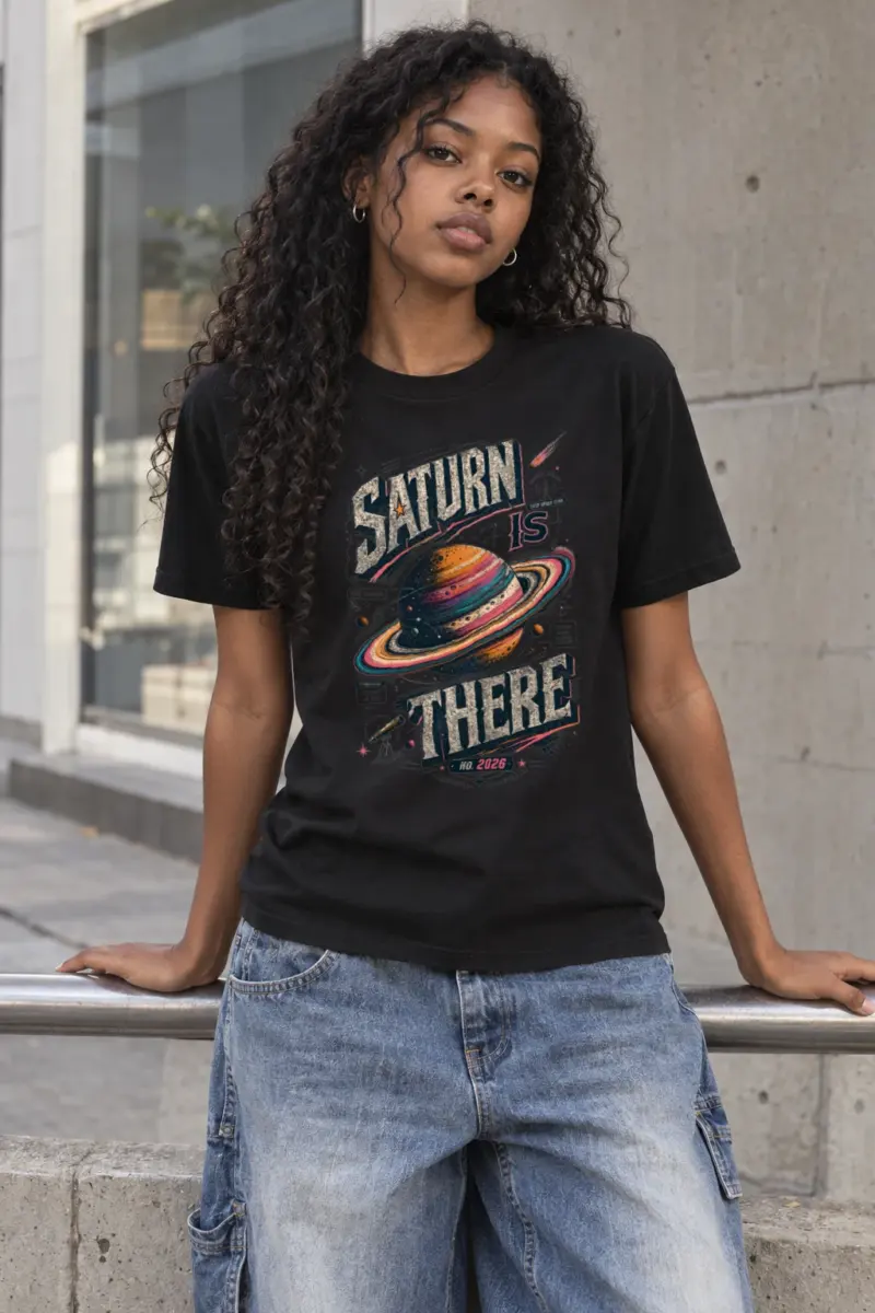 "Saturn Is There" Heavyweight Unisex Crewneck T-shirt
