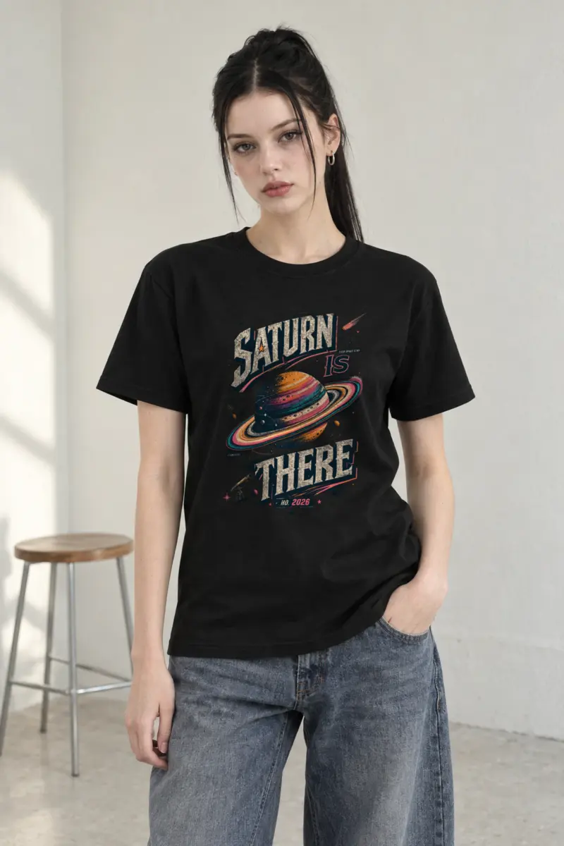 "Saturn Is There" Heavyweight Unisex Crewneck T-shirt