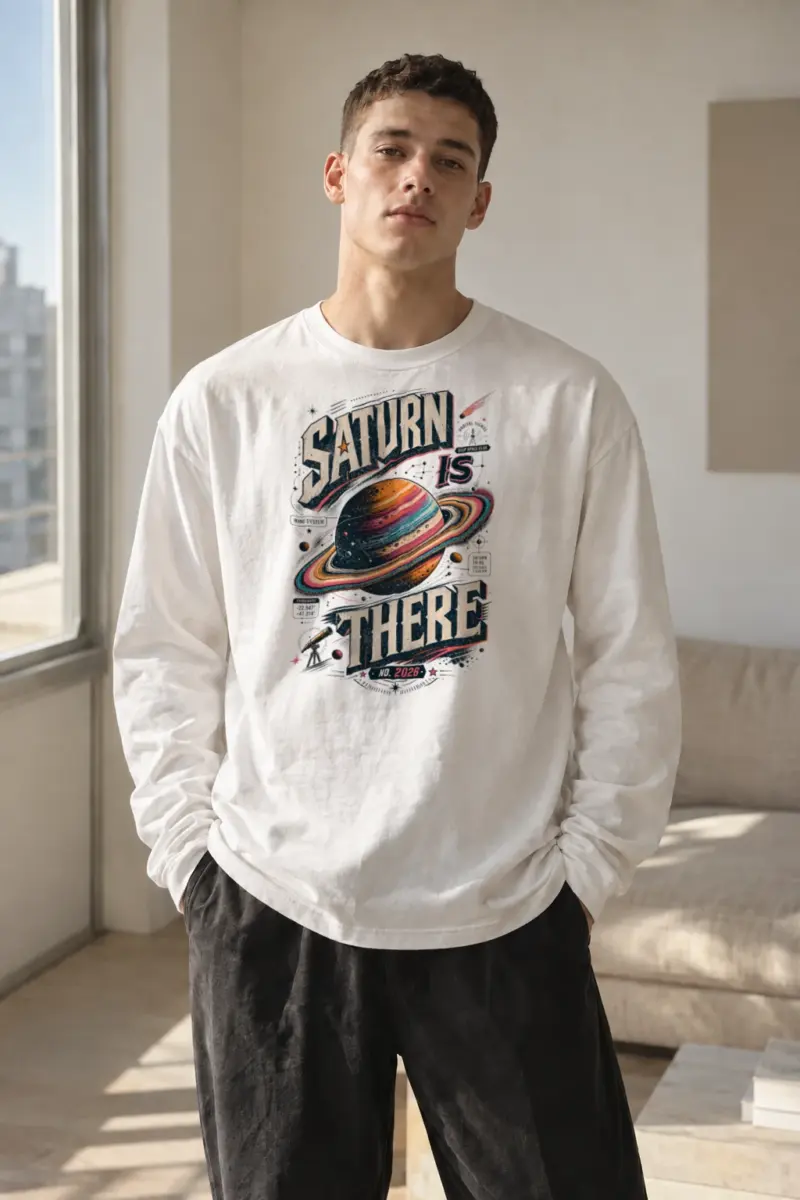 “Saturn Is There” Unisex Longsleeve T-shirt | Gildan 2400