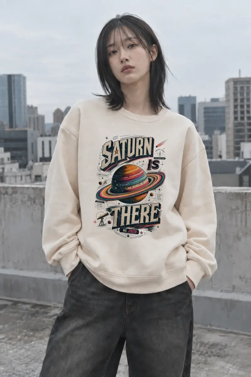 "Saturn Is There" Unisex Sponge Fleece Crewneck Sweatshirt | Bella + Canvas 3901