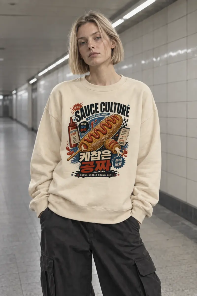 "Sauce Culture" Unisex Sponge Fleece Crewneck Sweatshirt | Bella + Canvas 3901