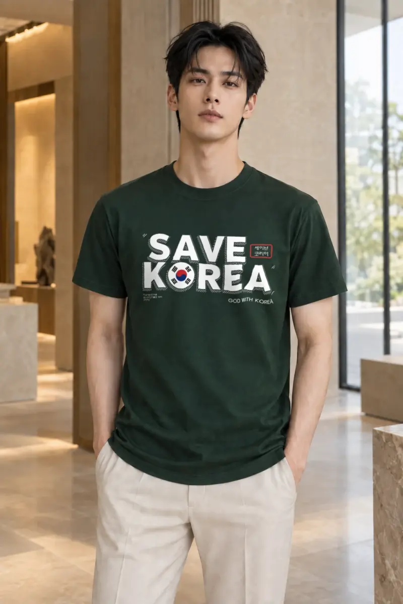 "Save Korea" Heavyweight Unisex Crewneck T-shirt | Gildan 5000