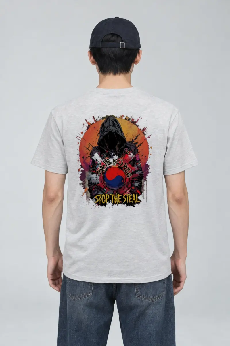 "Save Korea Stop The Steal" Heavyweight Unisex Crewneck T-shirt | Gildan 5000