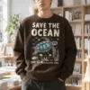 "Save the Ocean" Heavy Blend Unisex Crewneck Sweatshirt | Gildan 18000
