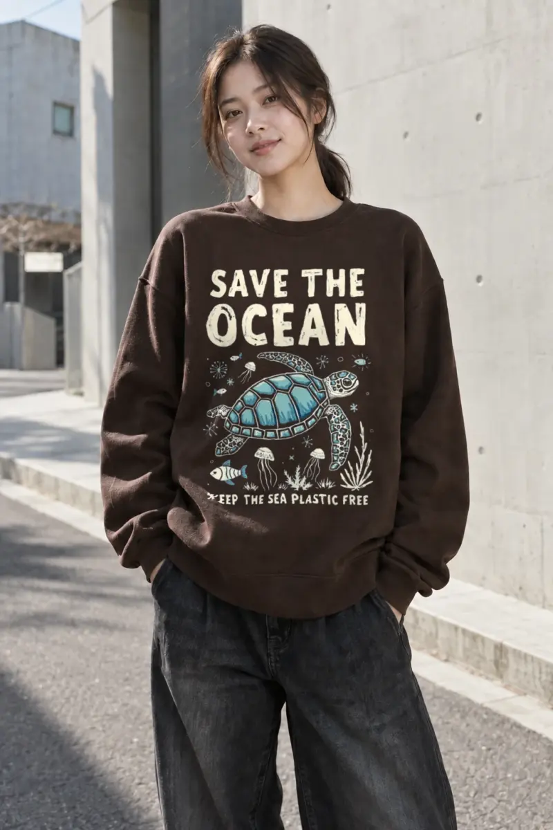 "Save The Ocean" Heavy Blend Unisex Crewneck Sweatshirt | Gildan 18000