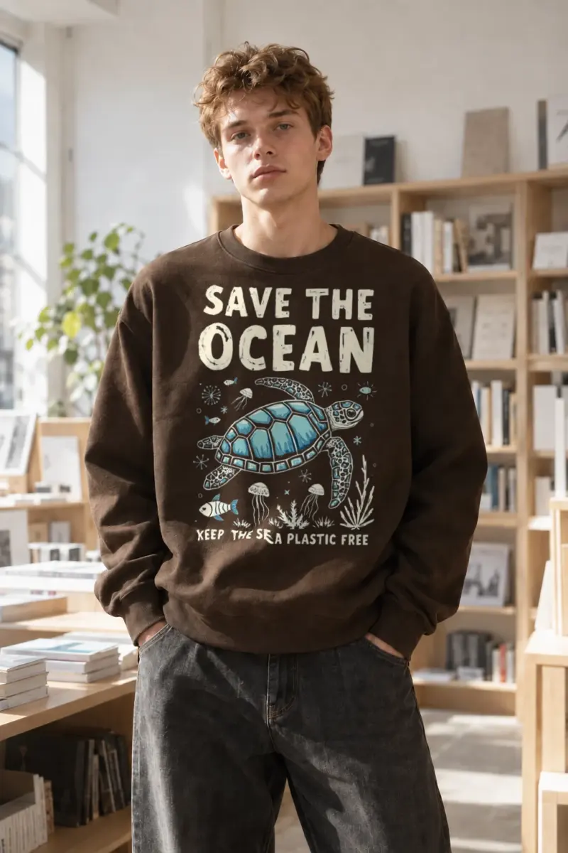"Save the Ocean" Heavy Blend Unisex Crewneck Sweatshirt | Gildan 18000