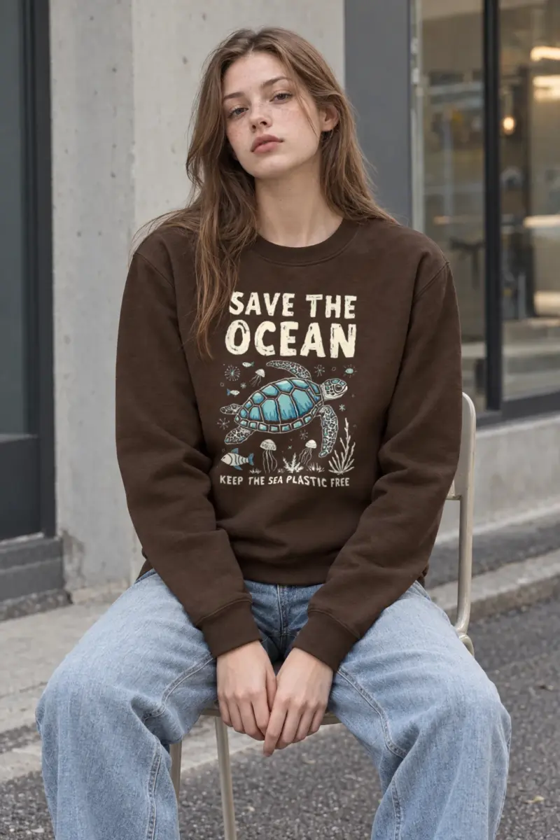 "Save The Ocean" Heavy Blend Unisex Crewneck Sweatshirt