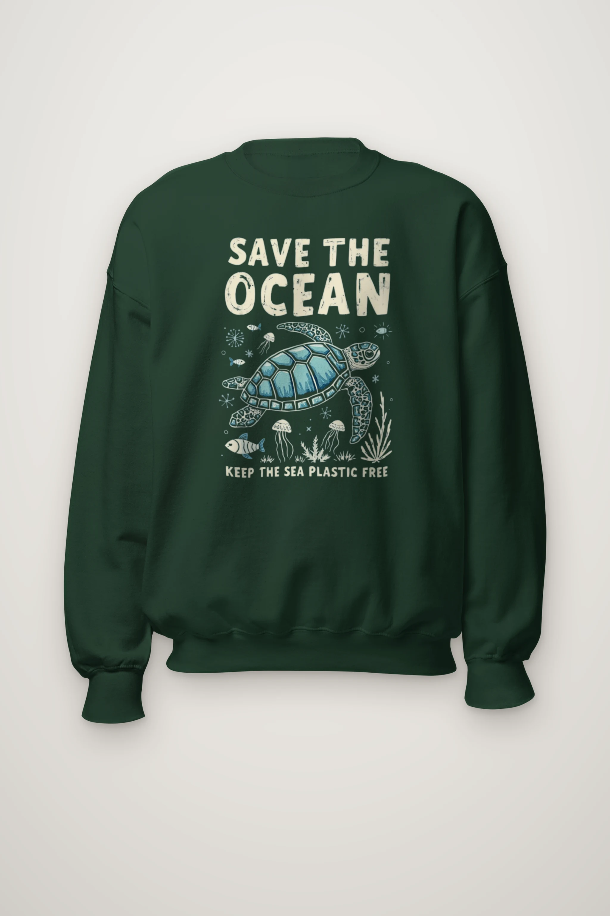 "Save The Ocean" Heavy Blend Unisex Crewneck Sweatshirt