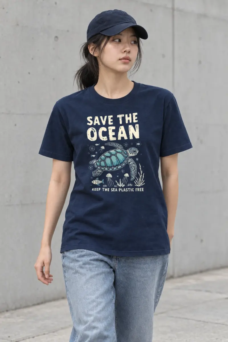"Save The Ocean" Heavyweight Unisex Crewneck T-shirt