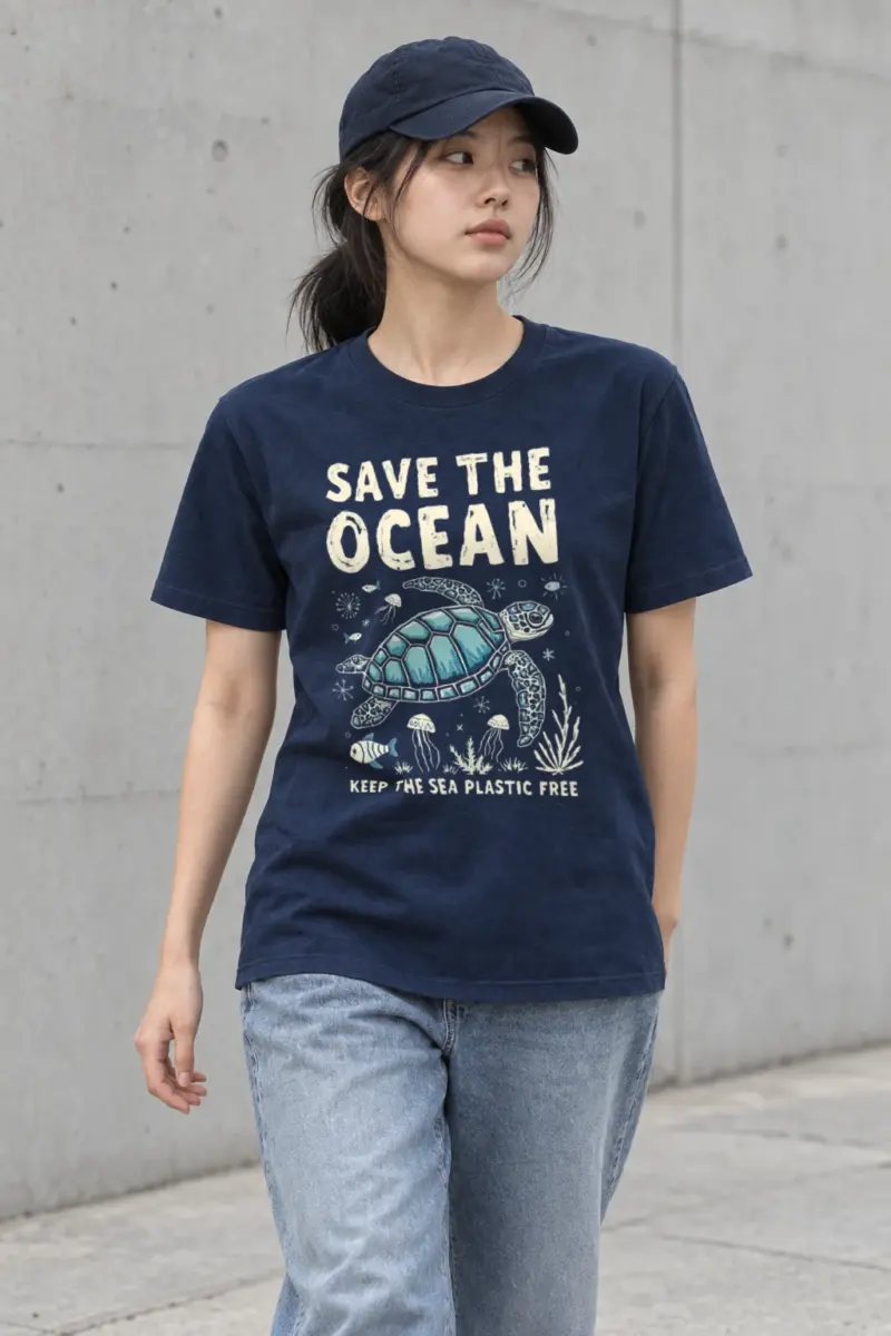 "Save The Ocean" Heavyweight Unisex Crewneck T-shirt
