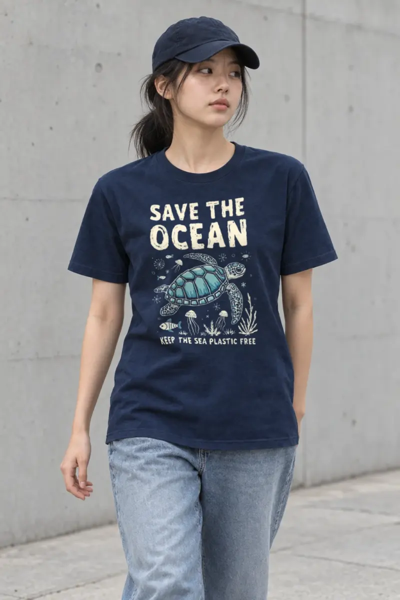 "Save The Ocean" Heavyweight Unisex Crewneck T-shirt
