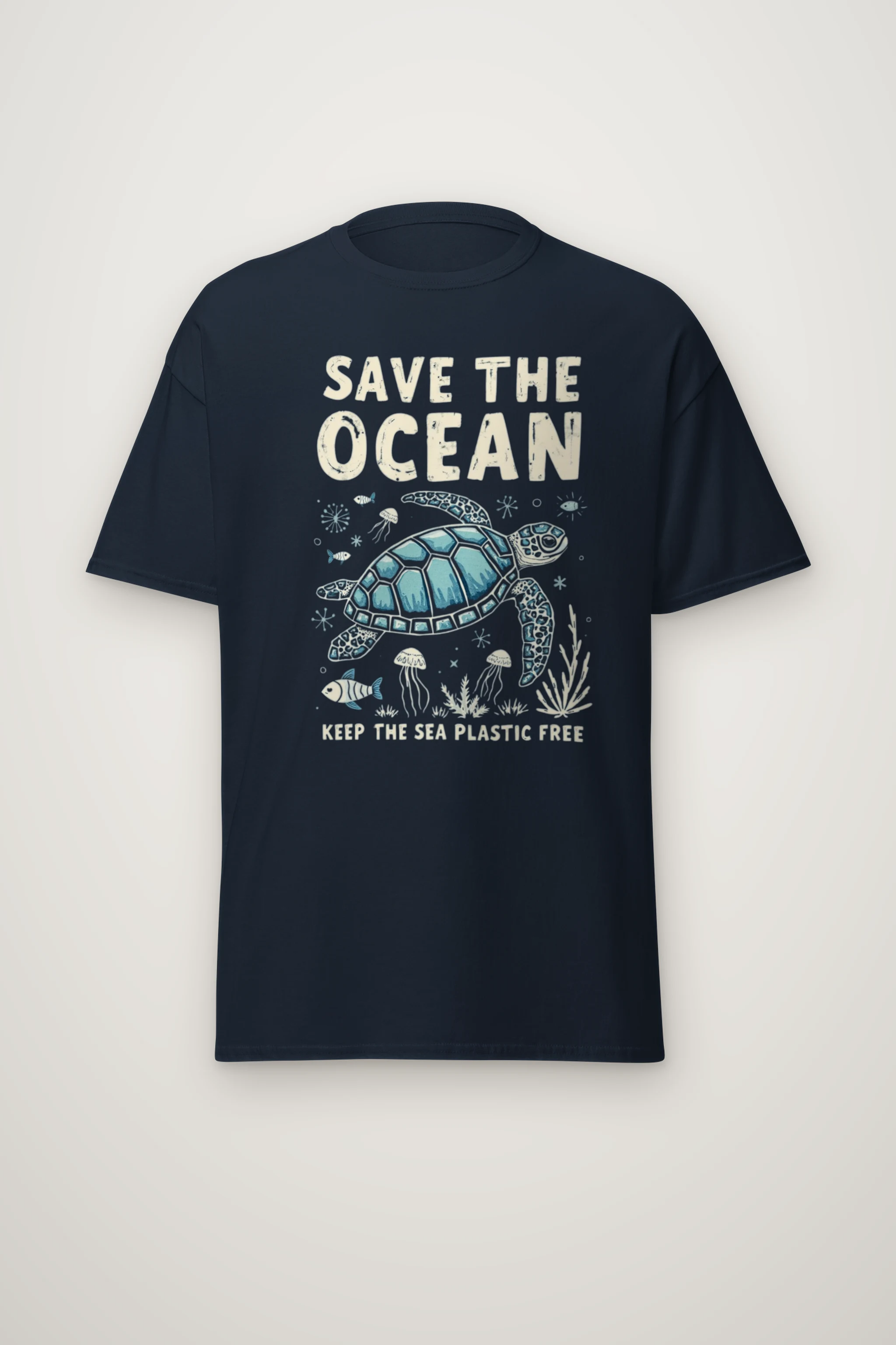 "Save The Ocean" Heavyweight Unisex Crewneck T-shirt