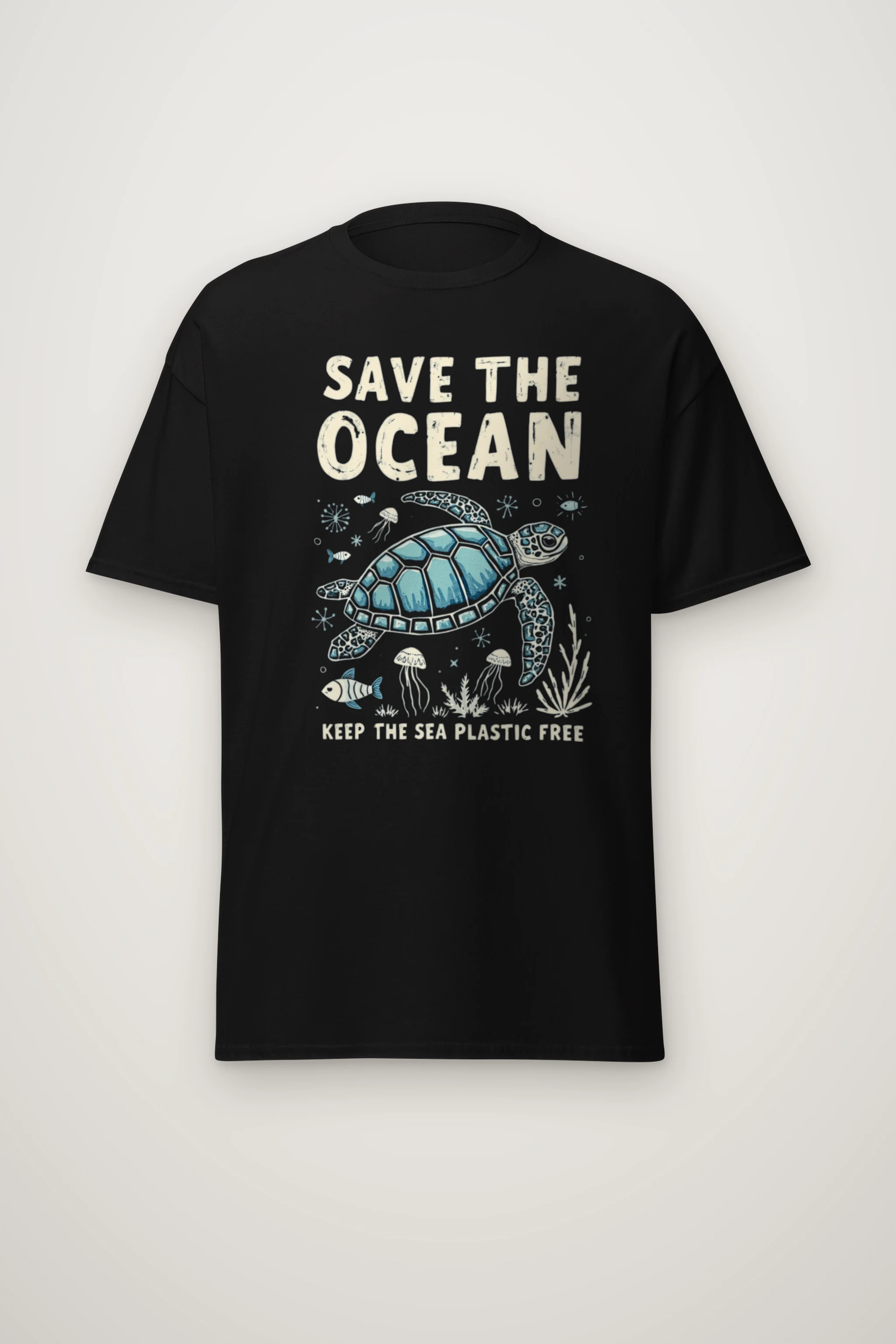 "Save The Ocean" Heavyweight Unisex Crewneck T-shirt