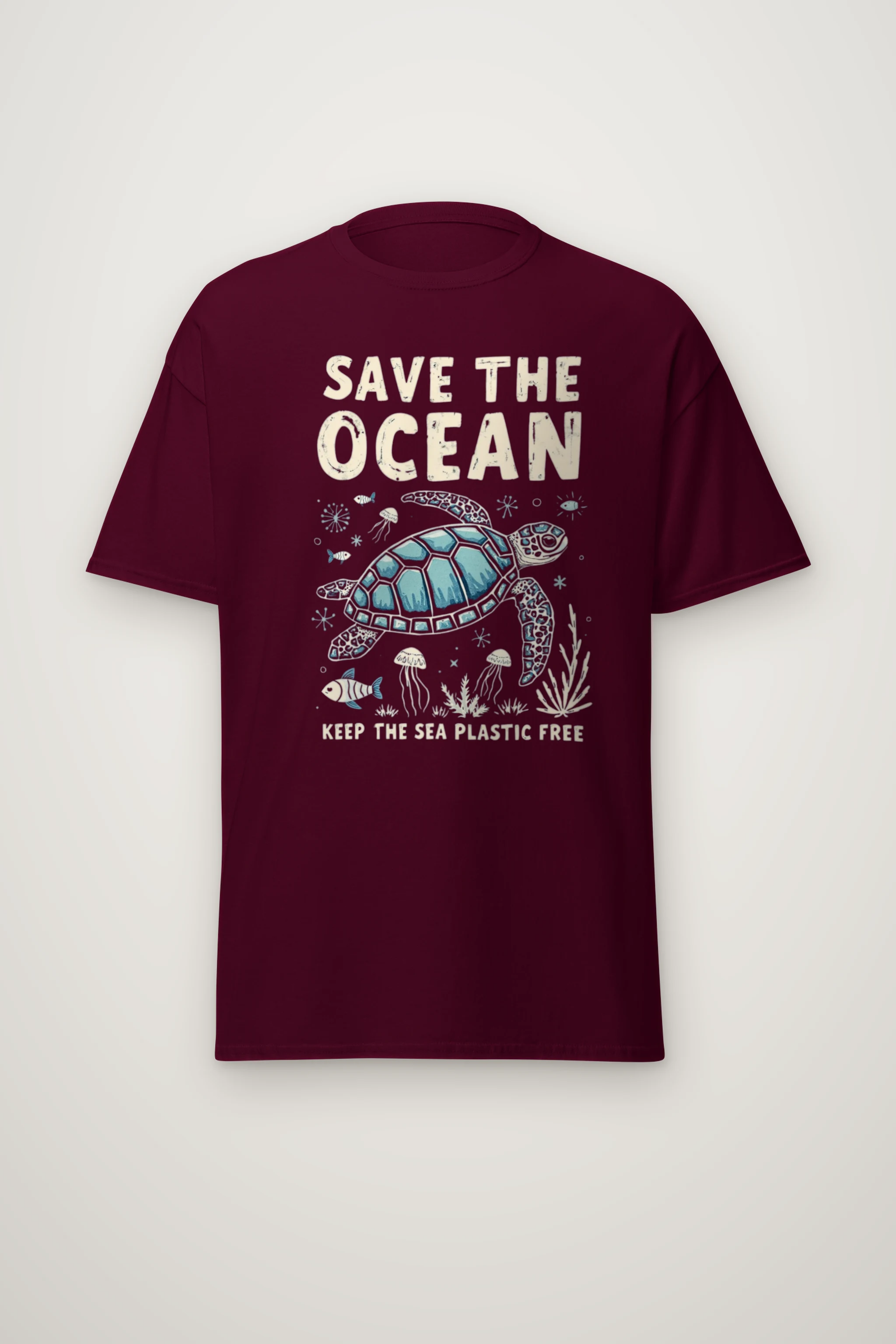 "Save The Ocean" Heavyweight Unisex Crewneck T-shirt