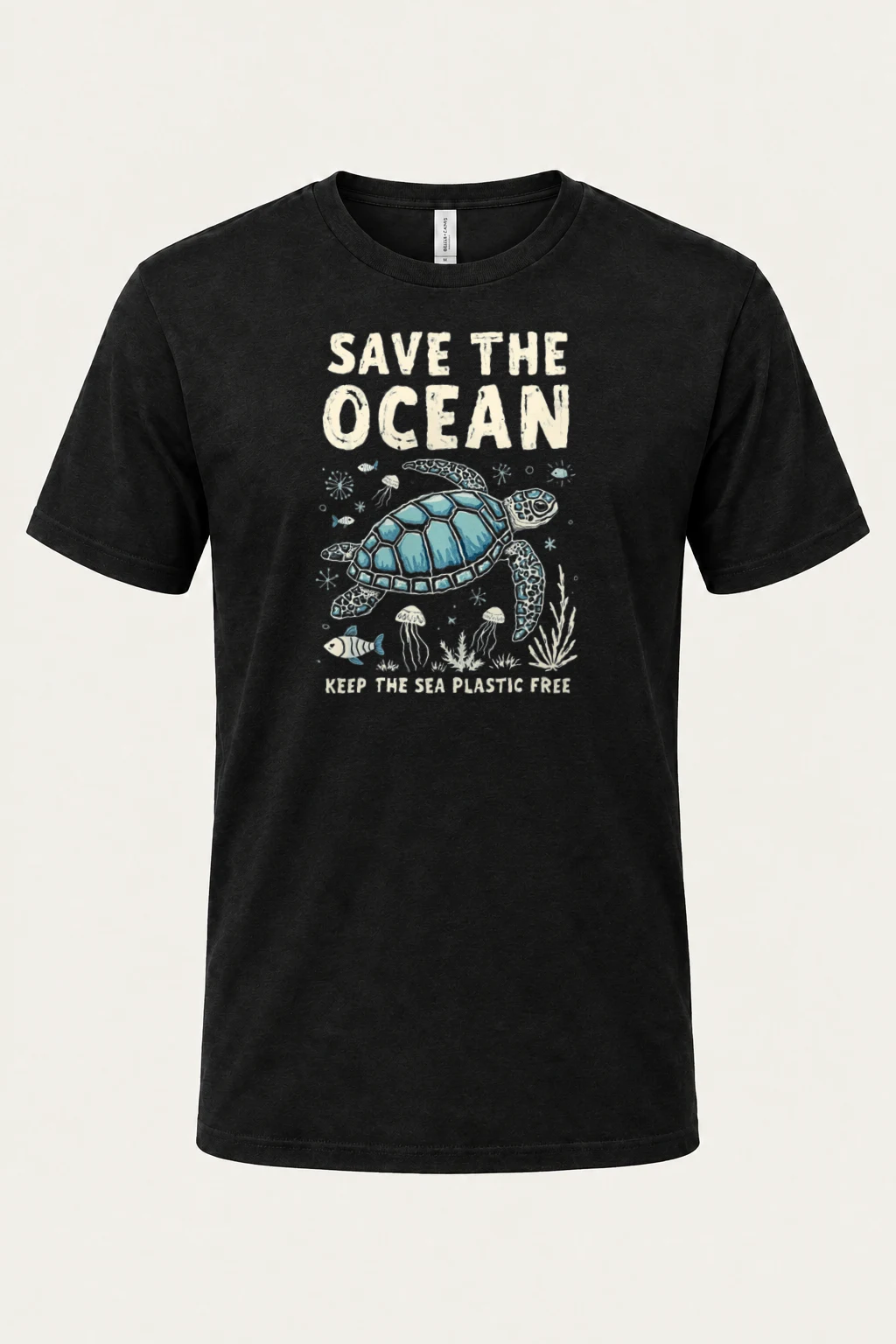"Save The Ocean" Heavyweight Unisex Crewneck T-shirt | Gildan 5000