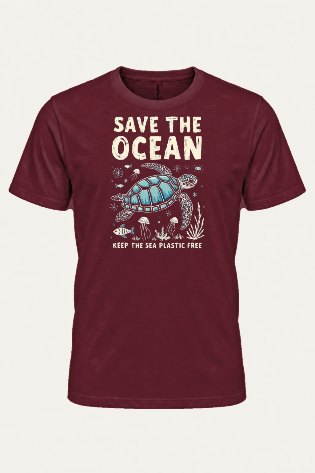 "Save The Ocean" Heavyweight Unisex Crewneck T-shirt | Gildan 5000