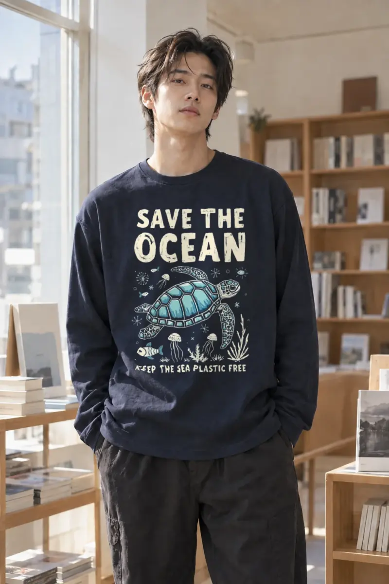 "Save The Ocean" Unisex Longsleeve T-shirt | Gildan 2400