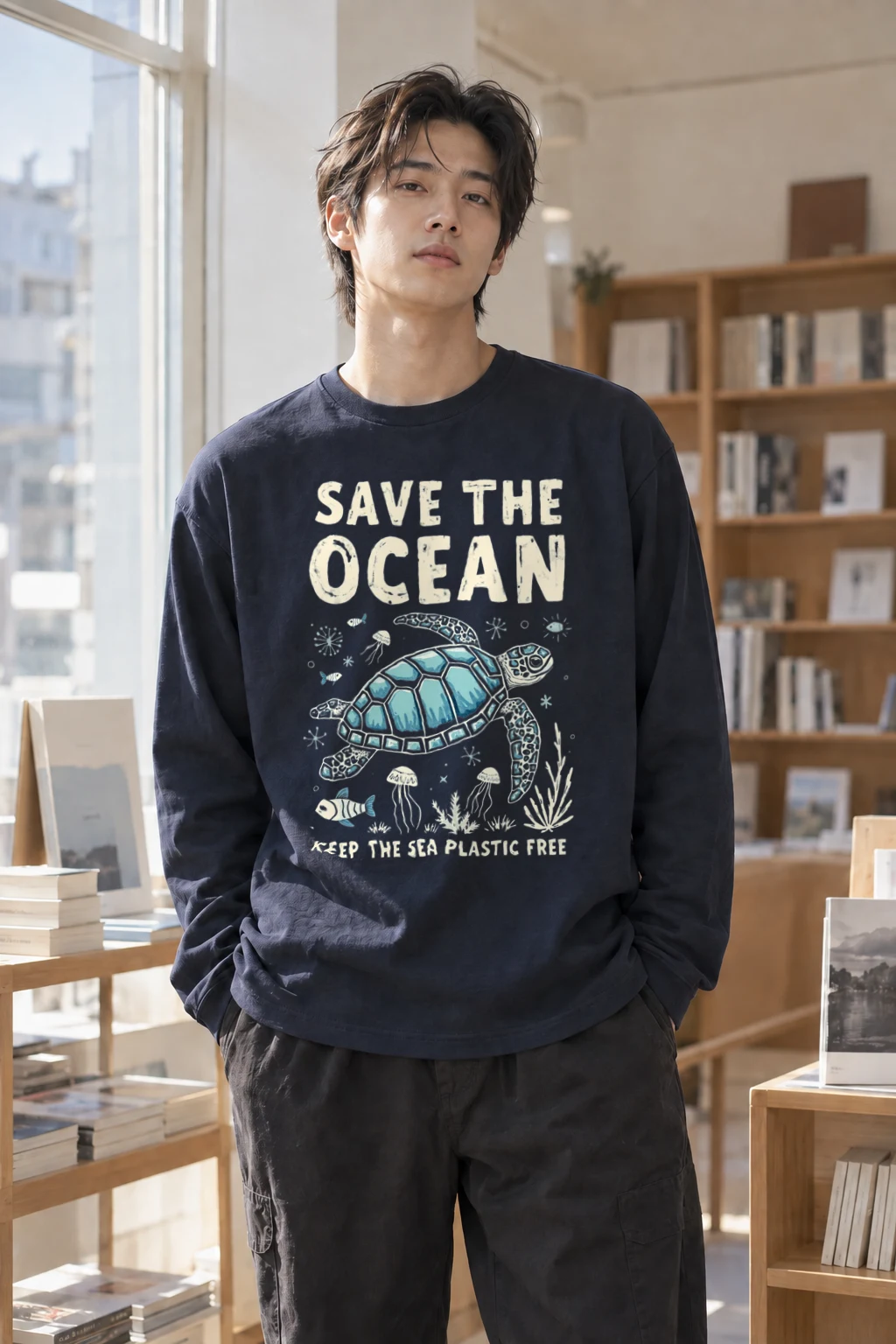 "Save The Ocean" Unisex Longsleeve T-shirt | Gildan 2400