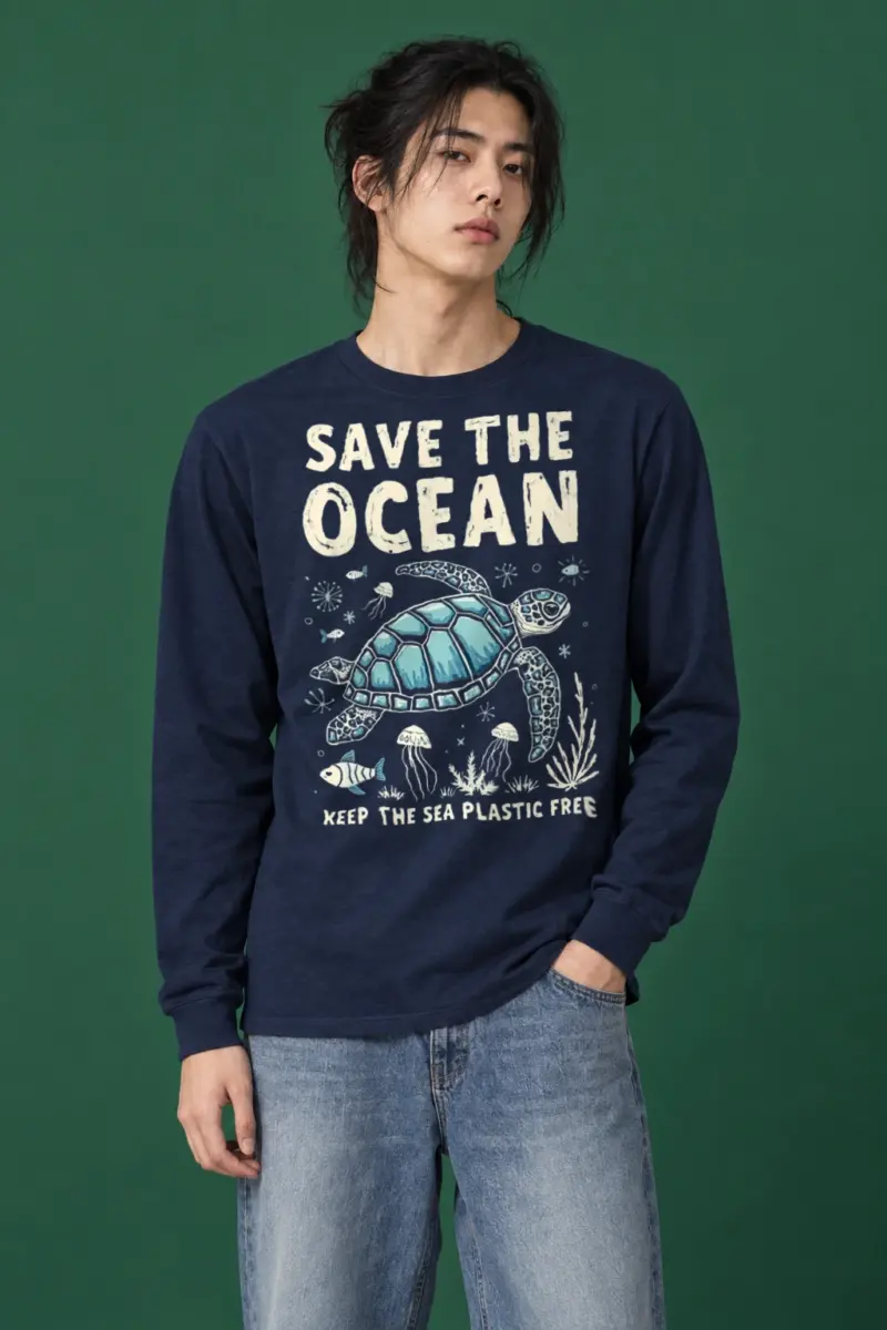 "Save The Ocean" Unisex Longsleeve T-shirt | Gildan 2400